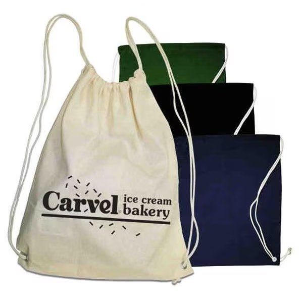 Superbagline QSB59 Natural Cotton Drawstring Backpack - Pack of 25, Superbagline, Mfr#: QSB59 Natural